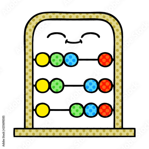 comic book style cartoon abacus
