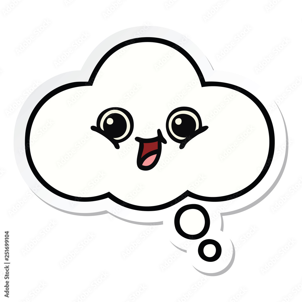 sticker of a cute cartoon thought bubble sticker of a cute cartoon thought bubble