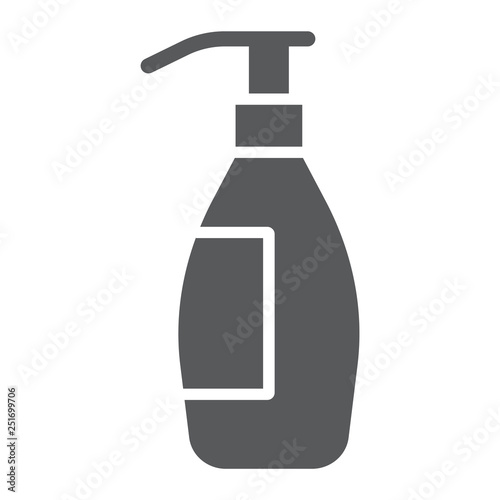 Shampoo glyph icon, container and beauty, bottle sign, vector graphics, a solid pattern on a white background.