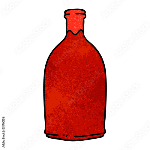 quirky hand drawn cartoon red wine bottle