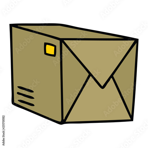 quirky hand drawn cartoon parcel