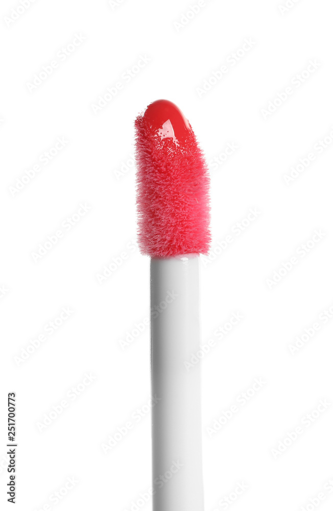 Applicator with liquid lipstick isolated on white Applicator with liquid lipstick isolated on white
