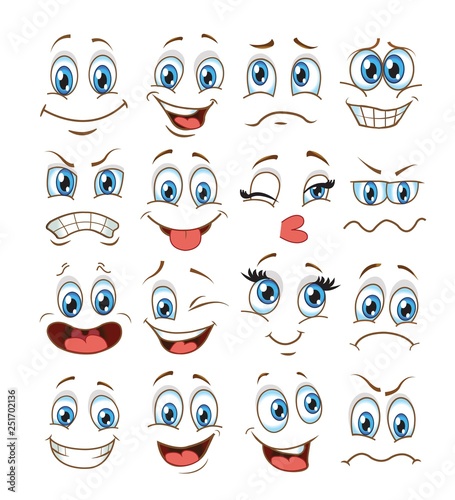 face expression set. vector illustration emoticon cartoon