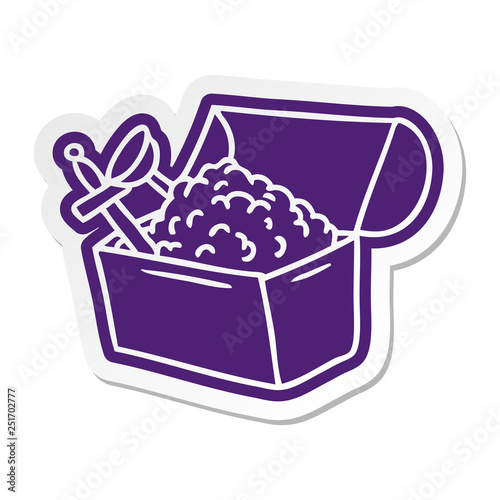 cartoon sticker of a treasure chest