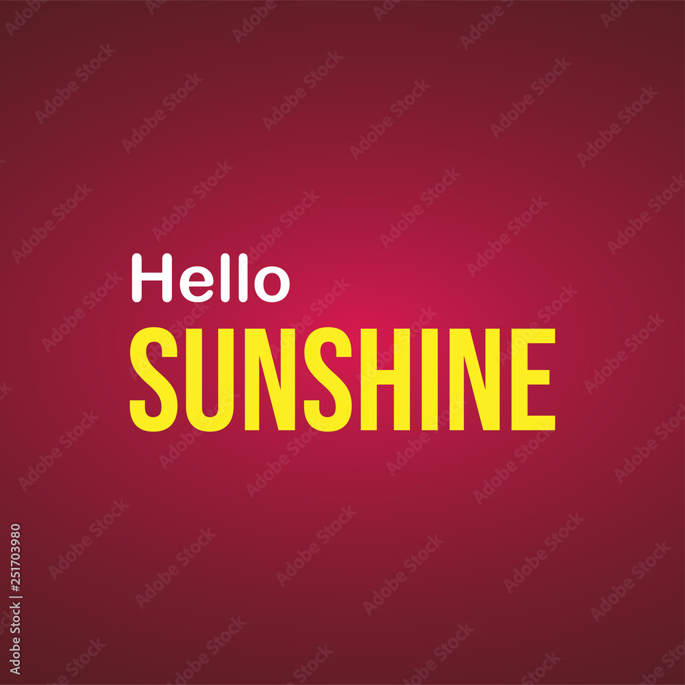 Fototapeta premium hello sunshine. Life quote with modern background vector