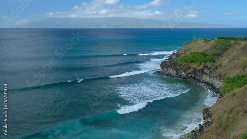 Honolua surf spot located on the North Shore of Maui, Hawaii photo