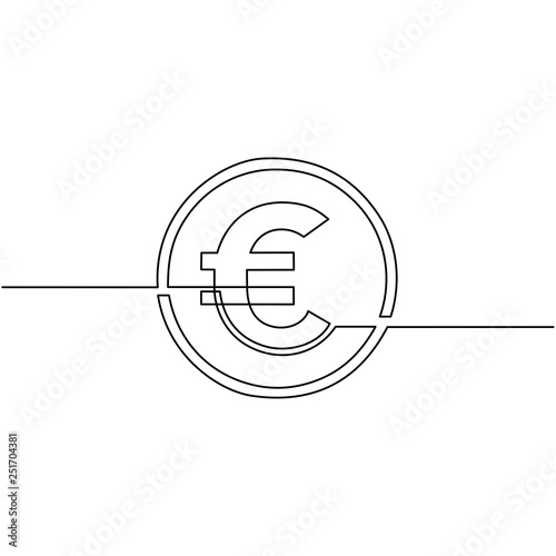 continuous line drawing of currency circulate icon. Euro icon, currency symbol, investment icon, banking sign, banking cash. Billing cycle line icon for apps and websites. loan and financial concepts.