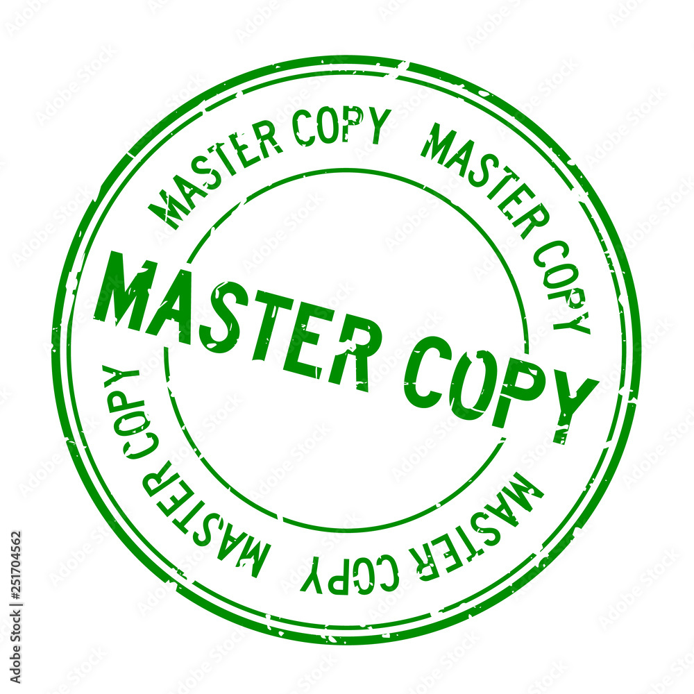 Grunge green master copy word round rubber seal stamp on white background Grunge green master copy word round rubber seal stamp on white background