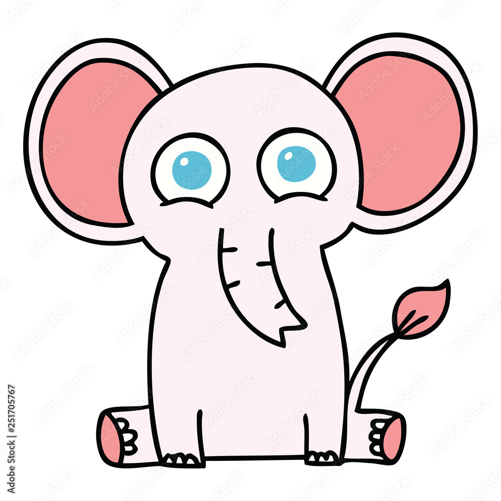 Fototapeta premium quirky hand drawn cartoon elephant