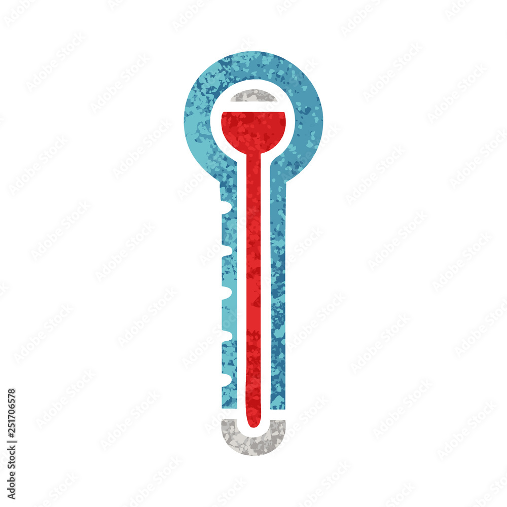 retro illustration style cartoon glass thermometer retro illustration style cartoon glass thermometer