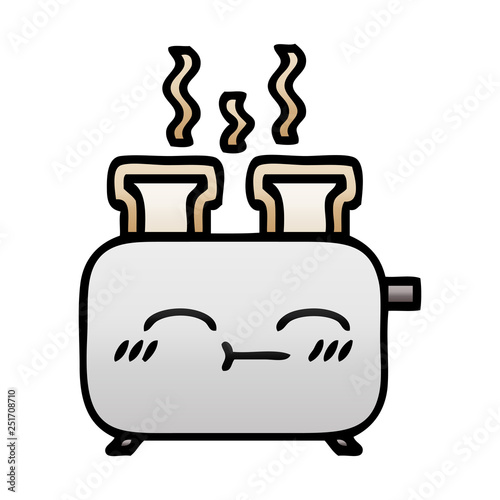 gradient shaded cartoon of a toaster