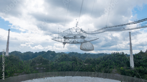 Radio telescope in the hills of Arecibo, Puerto Rico. photo