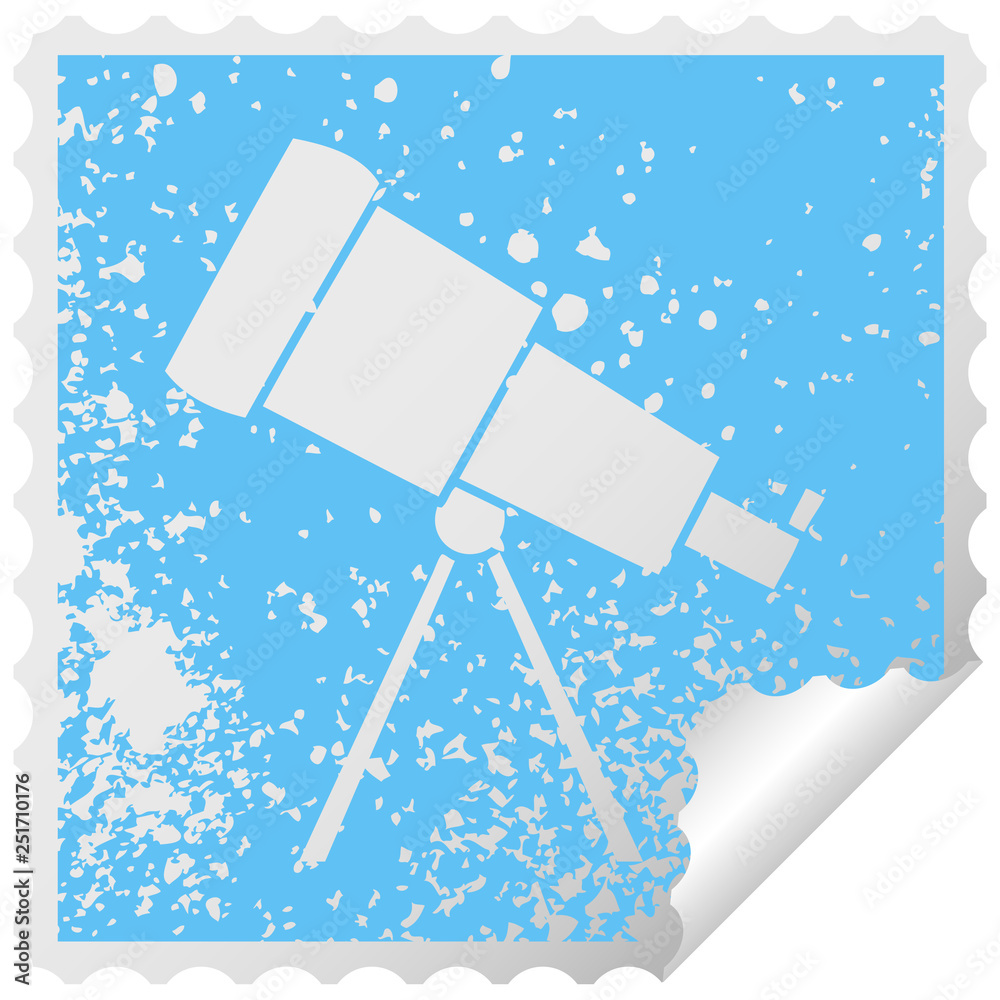 distressed square peeling sticker symbol telescope distressed square peeling sticker symbol telescope