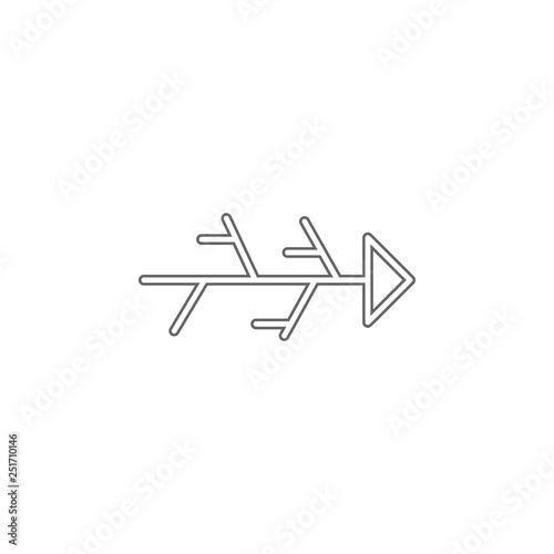 Fishbone Diagram icon. Simple thin line, outline vector of charts and diagrams icons for UI and UX, website or mobile application