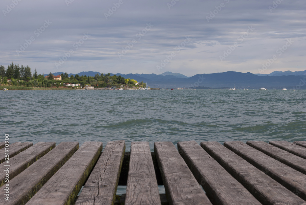 Wooden pier on the lake