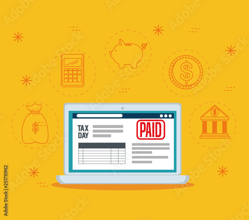laptop with finance service tax report