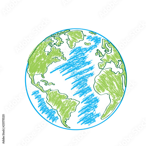 Isolated earth planet sketch. Vector illustration design