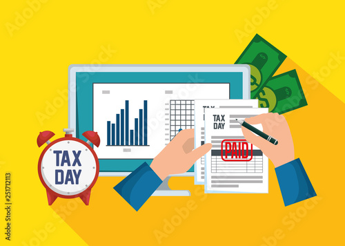 business statistics bar and invoice and bills