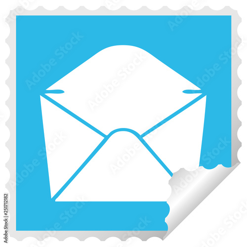 quirky square peeling sticker cartoon envelope