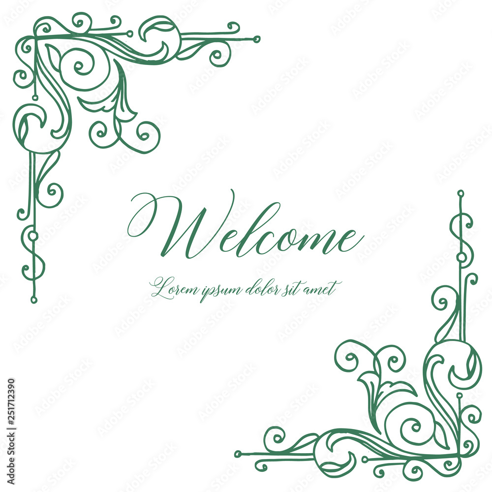 Vector illustration flower frame style for card welcome hand drawn