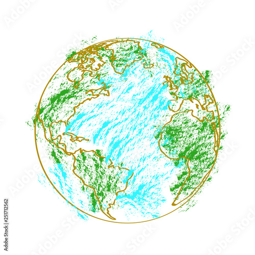 Isolated earth planet sketch. Vector illustration design
