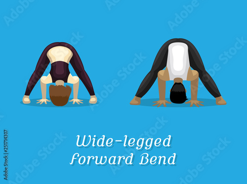 Manga Style Cartoon Yoga Wide-legged Forward Bend