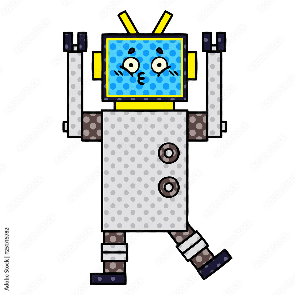 comic book style cartoon robot comic book style cartoon robot