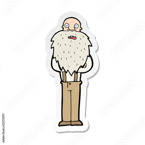 sticker of a cartoon bearded old man