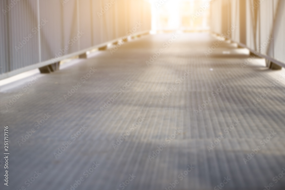 Blur walkway on Flyover and overpass for people walk cross for commuting safety.