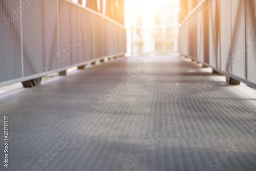 Blur walkway on Flyover and overpass for people walk cross for commuting safety.