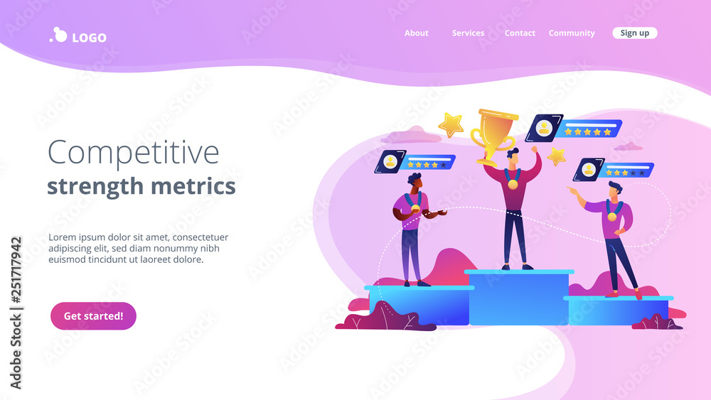 Sports rating system concept landing page.
