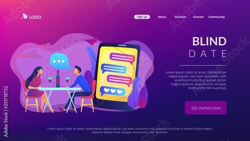 Blind date concept landing page.