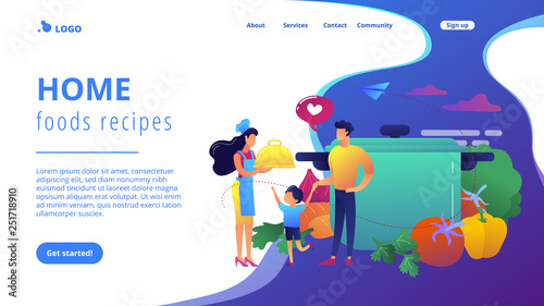 Home cooking concept landing page.