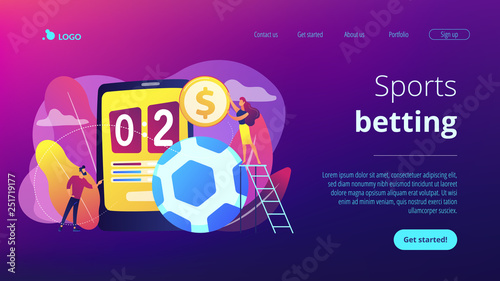 Sports betting concept landing page.