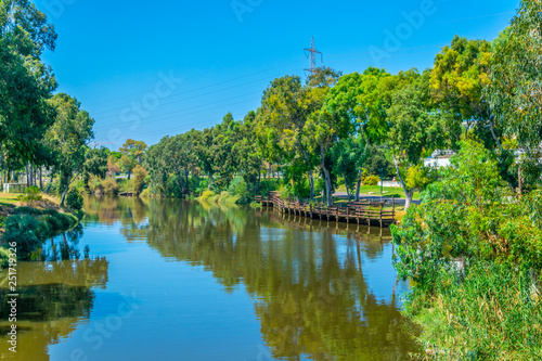 Yarkon river pasing through Tel Aviv, Israel photo