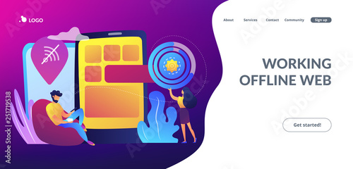 Progressive web app concept landing page.