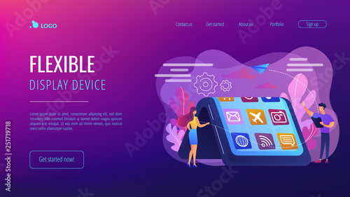 Bendable device technology concept landing page.