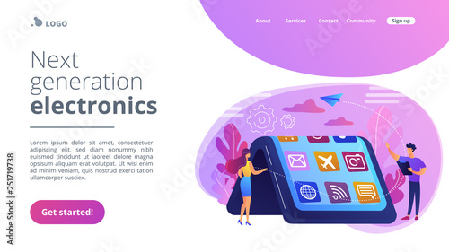 Bendable device technology concept landing page.