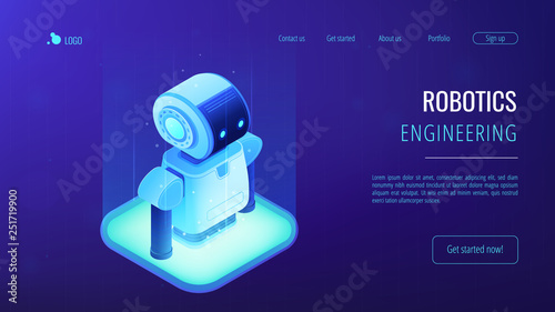 Robotics technology isometric3D landing page.