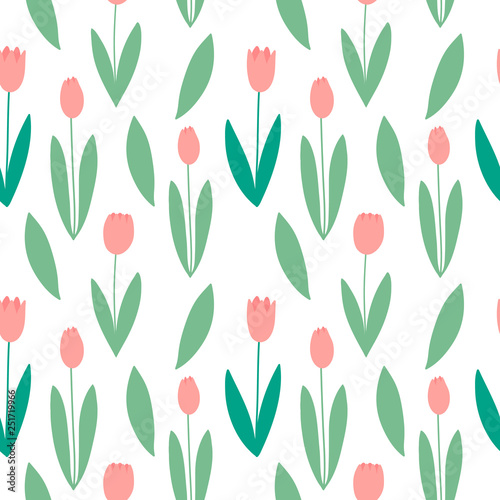 Tulips seamless pattern.Vector illustration . for wrapping paper, textile, background vector fill.