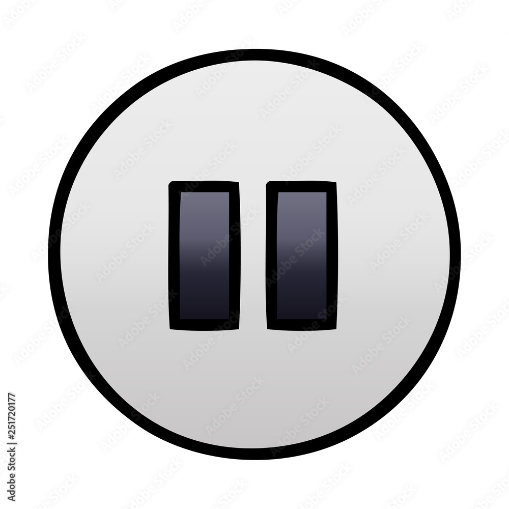 gradient shaded cartoon pause button gradient shaded cartoon pause button