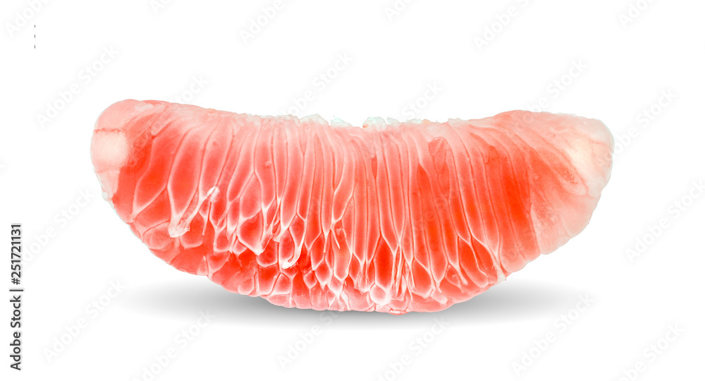 Slice pomelo isolated on a white background.