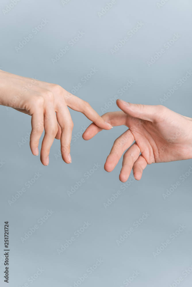 Hands of man and woman touching to each other, people relationship Hands of man and woman touching to each other, people relationship