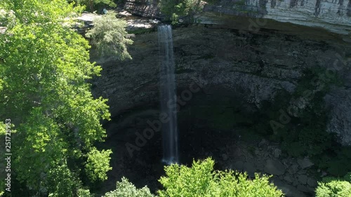 Aerial, waterfall in Crossville, Tennessee photo