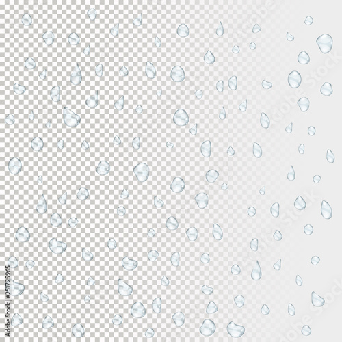 Water rain drops. Illustrations isolated on transparent background. Graphic concept for your design