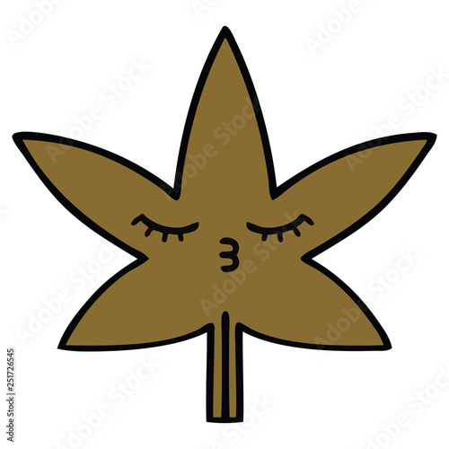 cute cartoon autumnal leaf