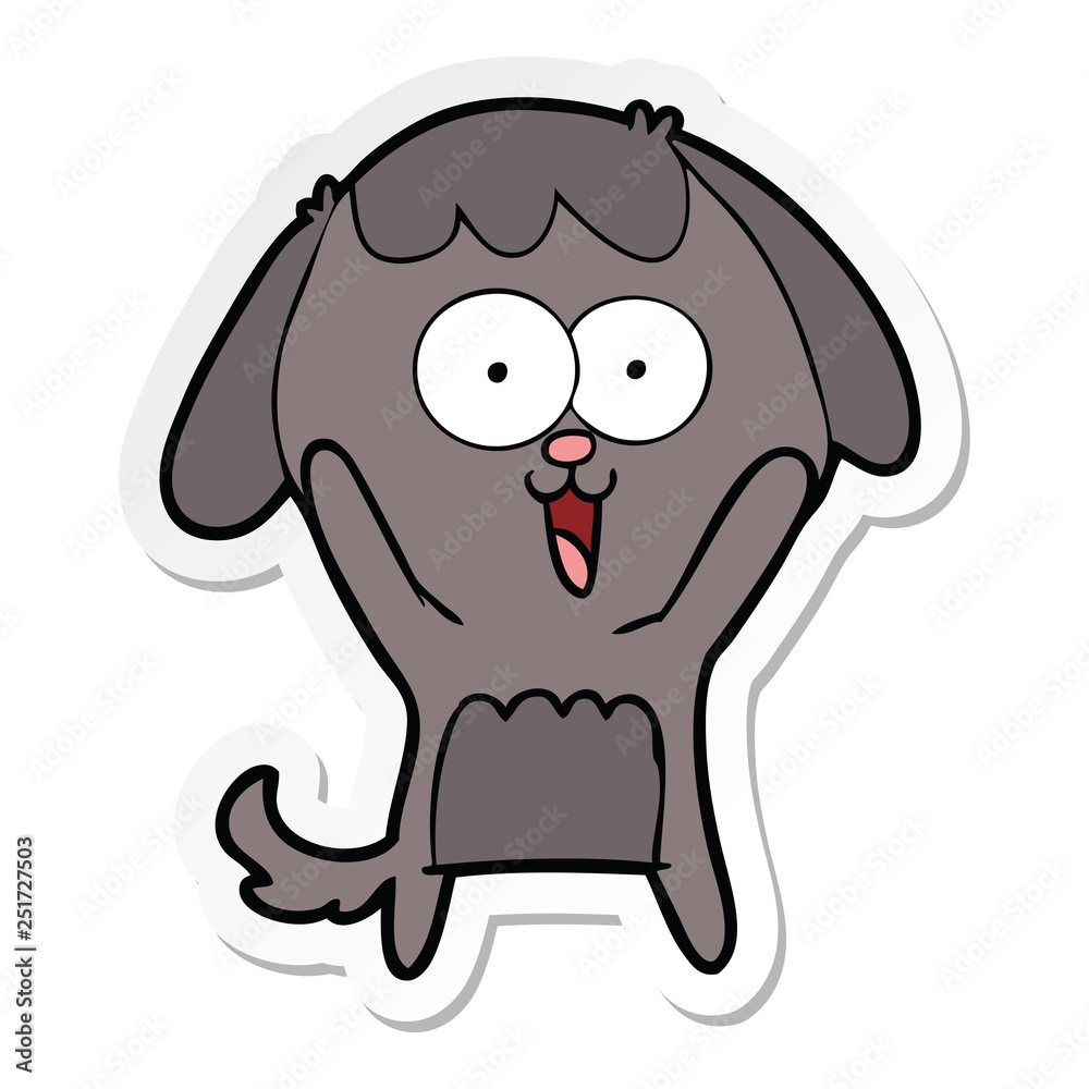 Obraz premium sticker of a cute cartoon dog