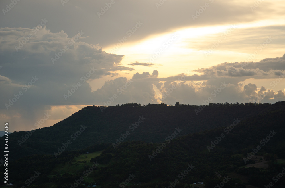 sunset in mountains
