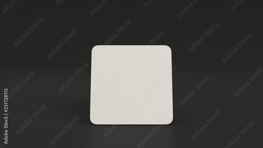 Mockup of blank white square beer coasters Mockup of blank white square beer coasters