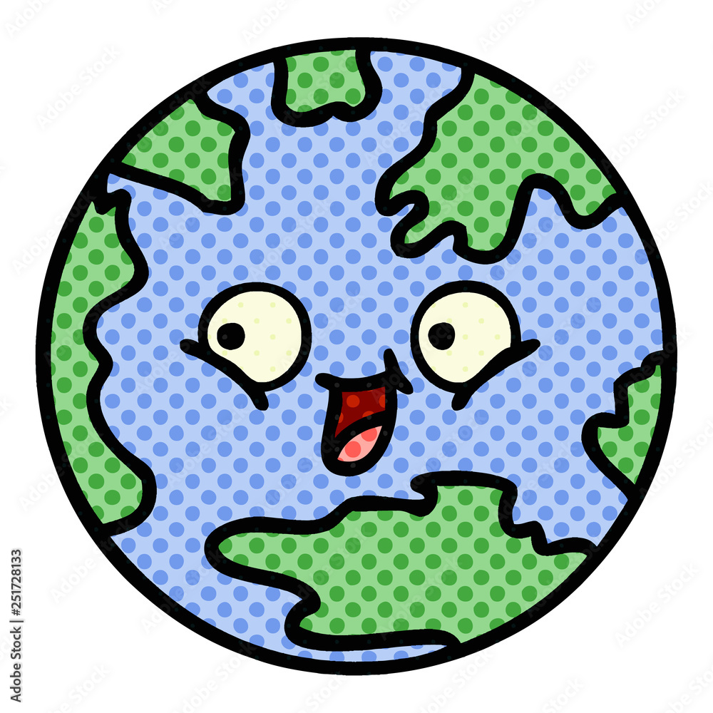 comic book style cartoon planet earth